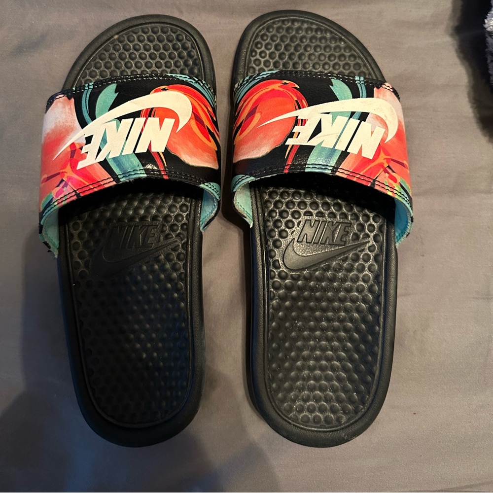 Nike floral slides
